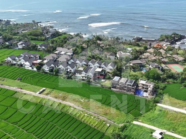 Cemagi land near the beach surrounded by villas and rice fields