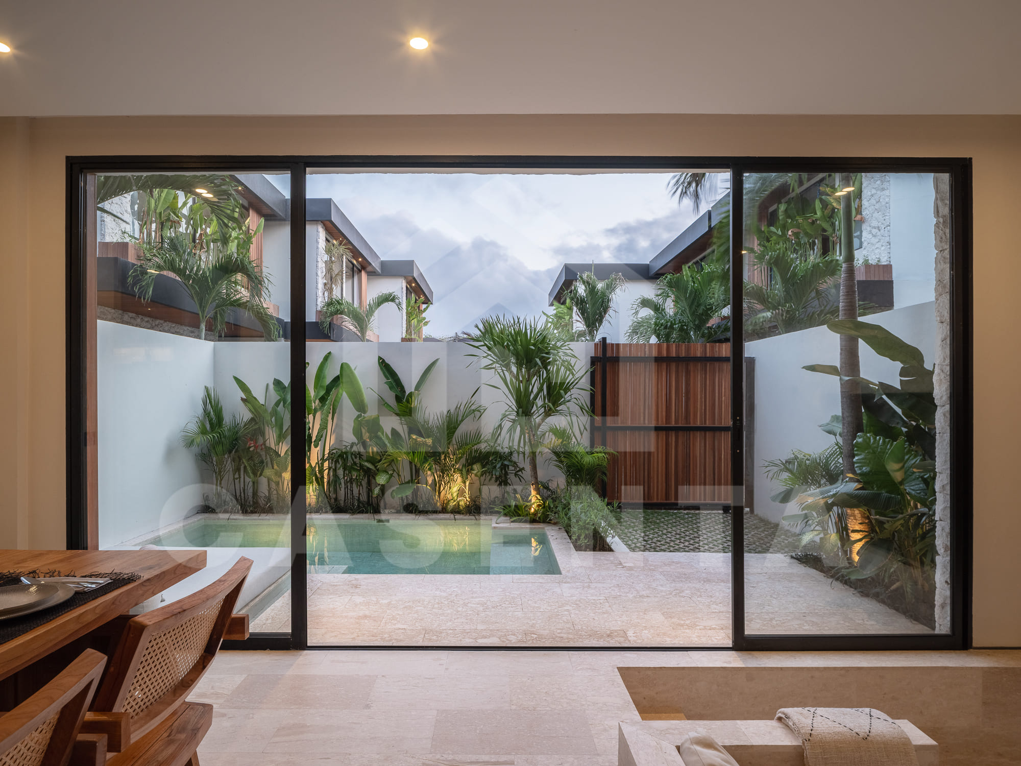 Private pool courtyard of Contemporary Batu Bolong Villa