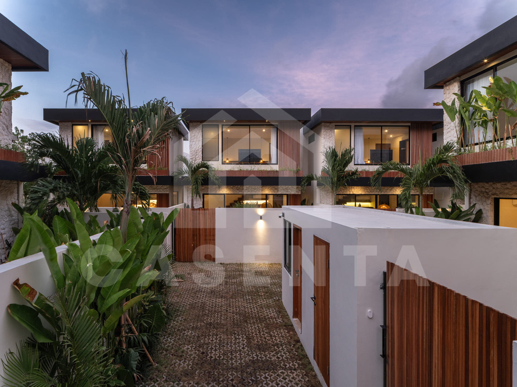 Secure gated complex of Batu Bolong Villas in Canggu