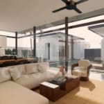 Open living area in Jimbaran resort villa with pool view