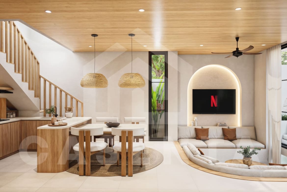 Modern kitchen and dining space in Pecatu Villa