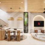 Modern kitchen and dining space in Pecatu Villa