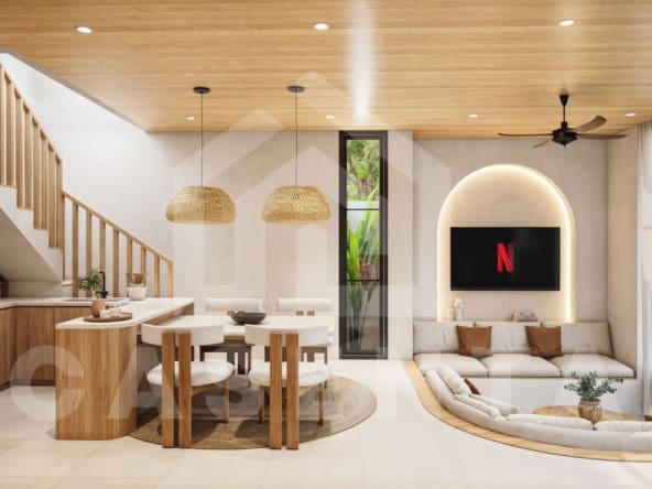 Modern kitchen and dining space in Pecatu Villa