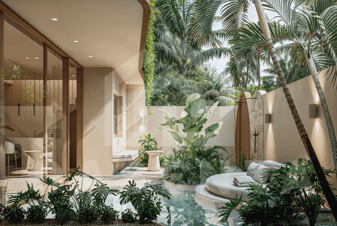 Private pool with aquarium window in Uluwatu leasehold villa