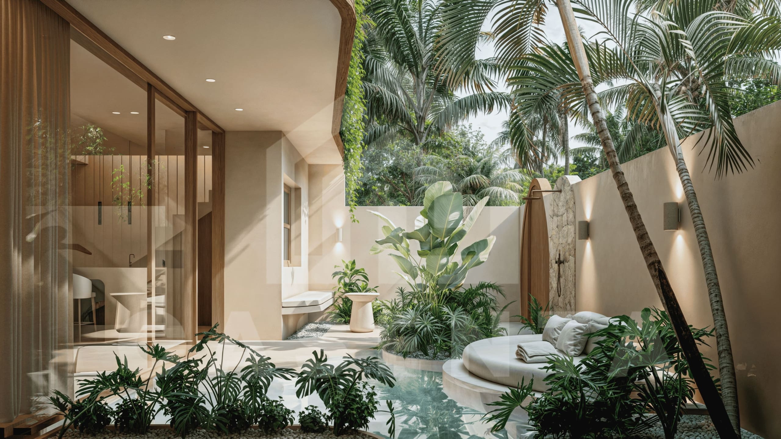 Private pool with aquarium window in Uluwatu leasehold villa