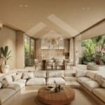 Open living space overlooking pool in Bukit Peninsula Villa