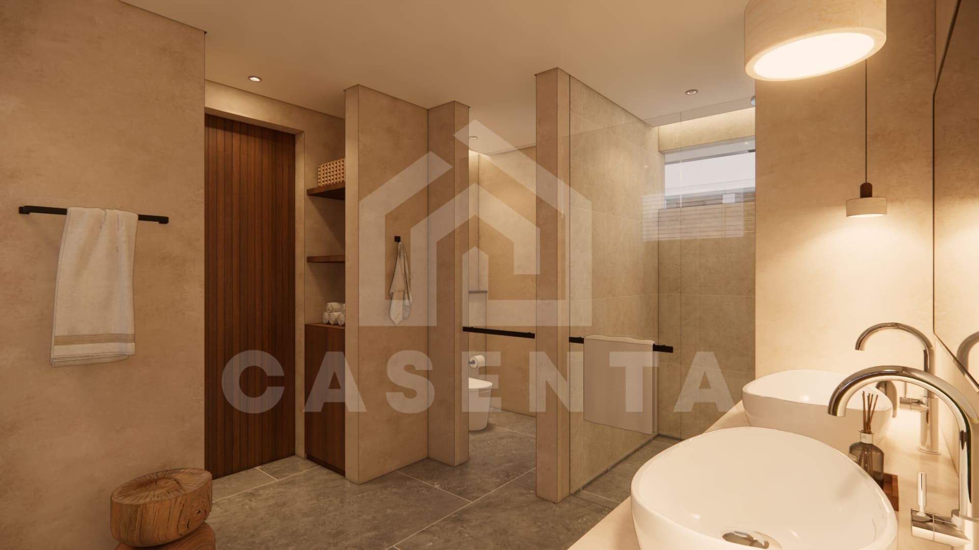 Contemporary bathroom design in Jimbaran resort villa