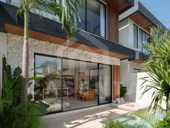 Modern tropical facade of 1BR Batu Bolong Villa