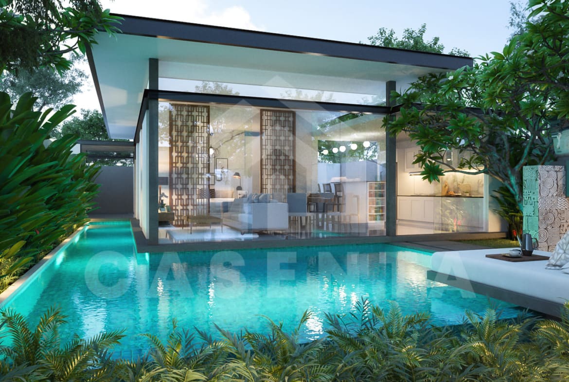 Private swimming pool at modern Jimbaran villa for sale