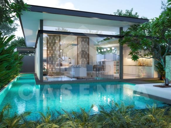 Private swimming pool at modern Jimbaran villa for sale