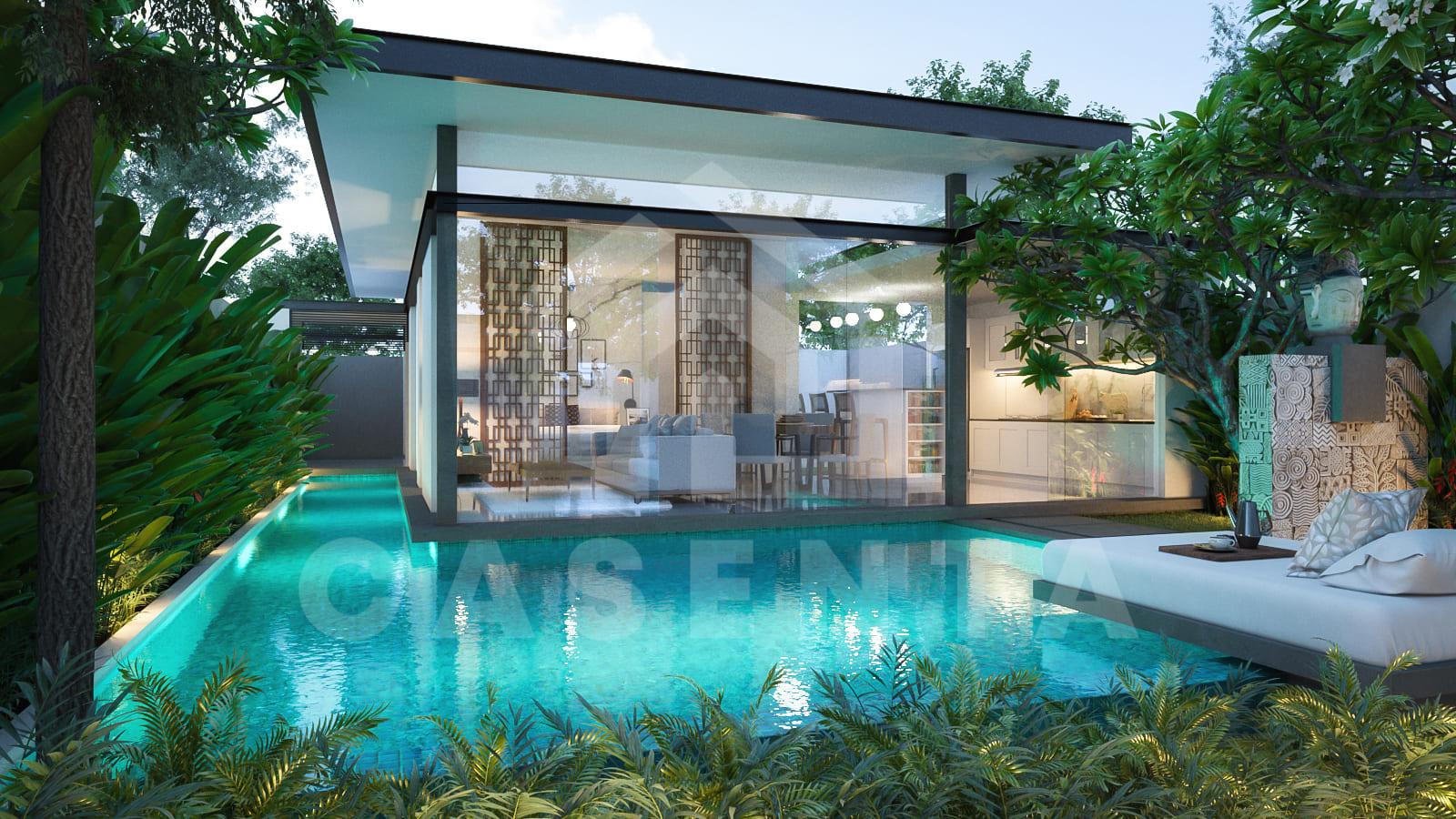 Private swimming pool at modern Jimbaran villa for sale