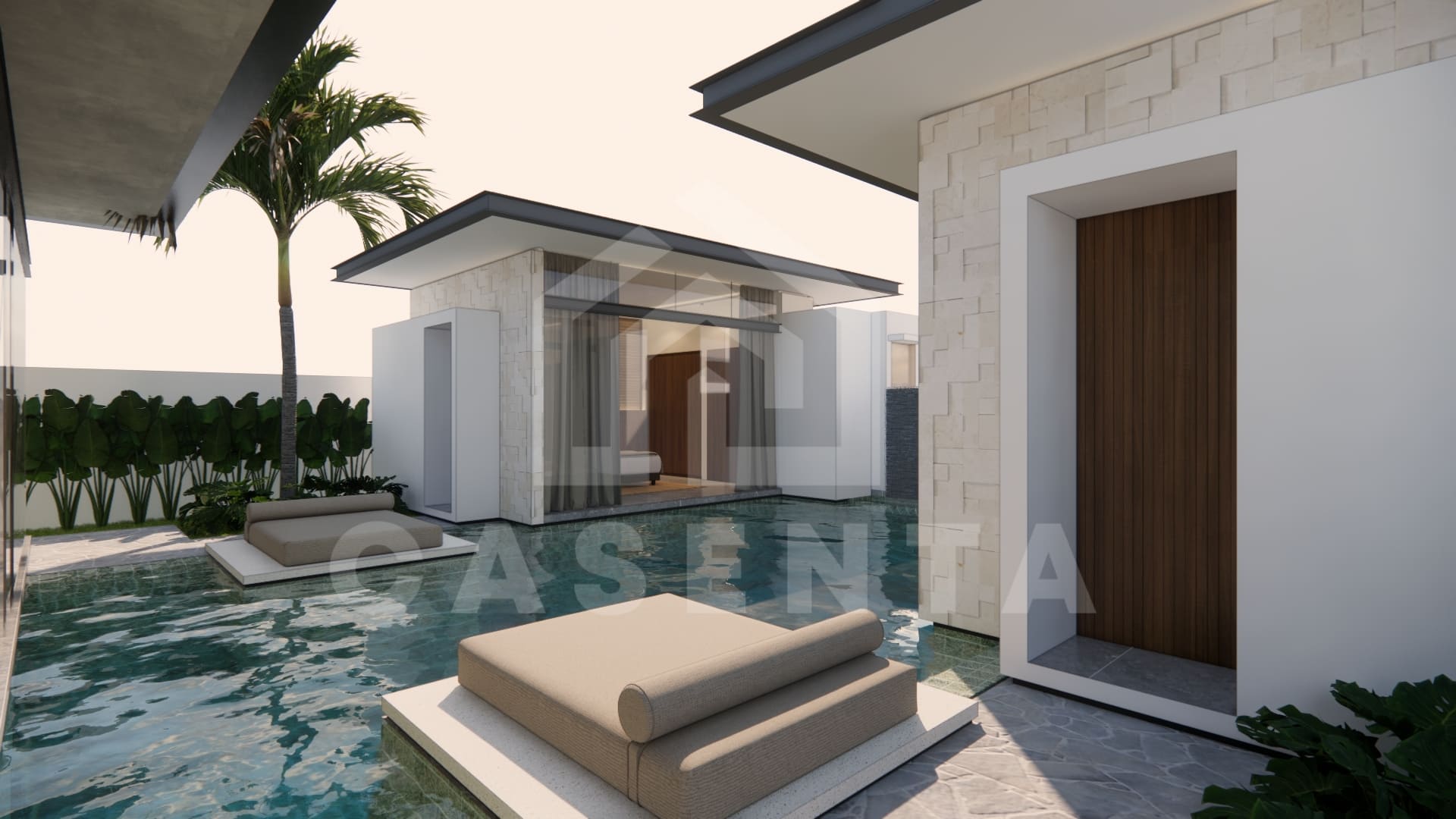 Private pool area in Jimbaran resort villa