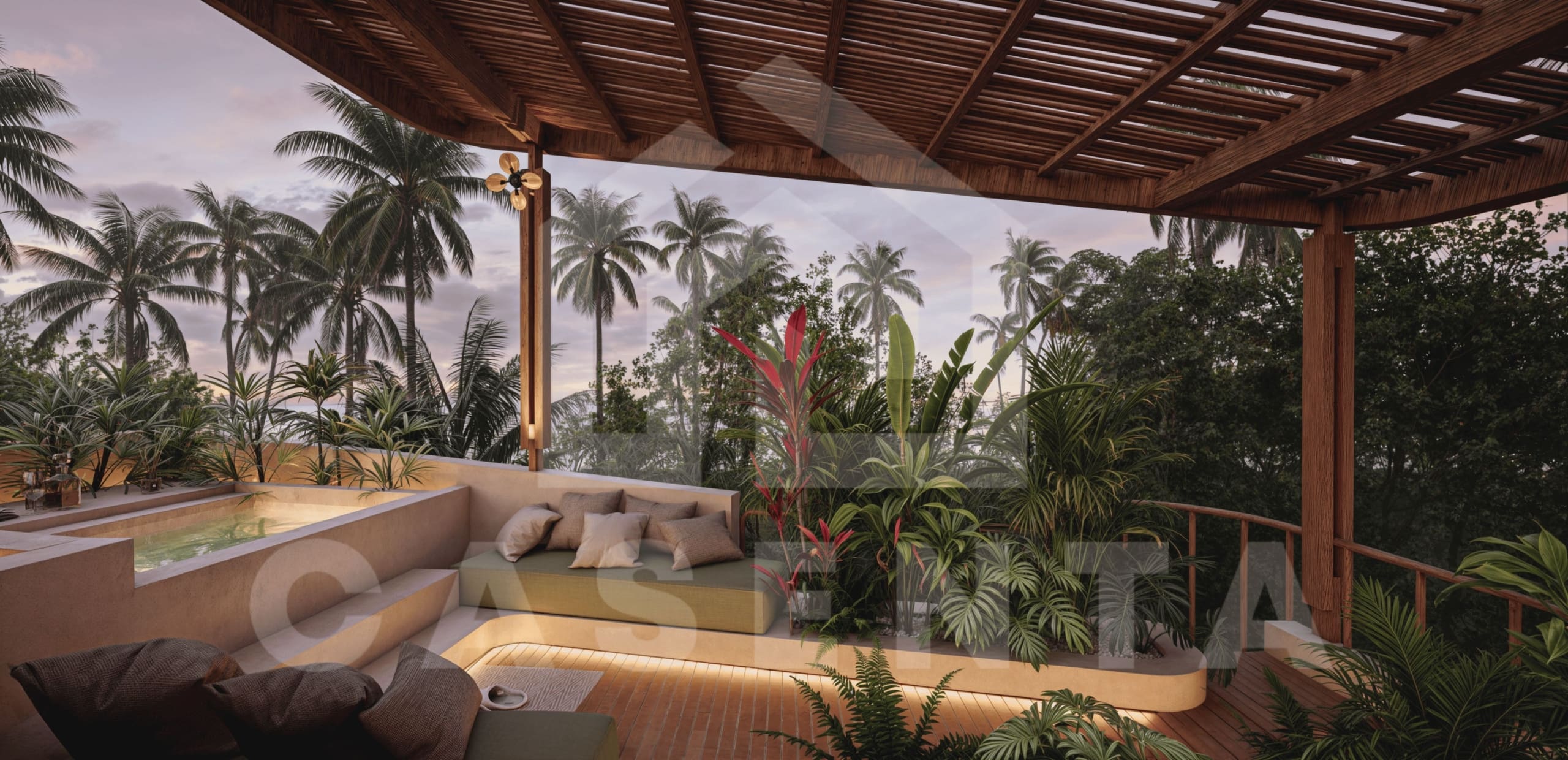 Ocean-view rooftop lounge in Bukit Peninsula Villa Bali