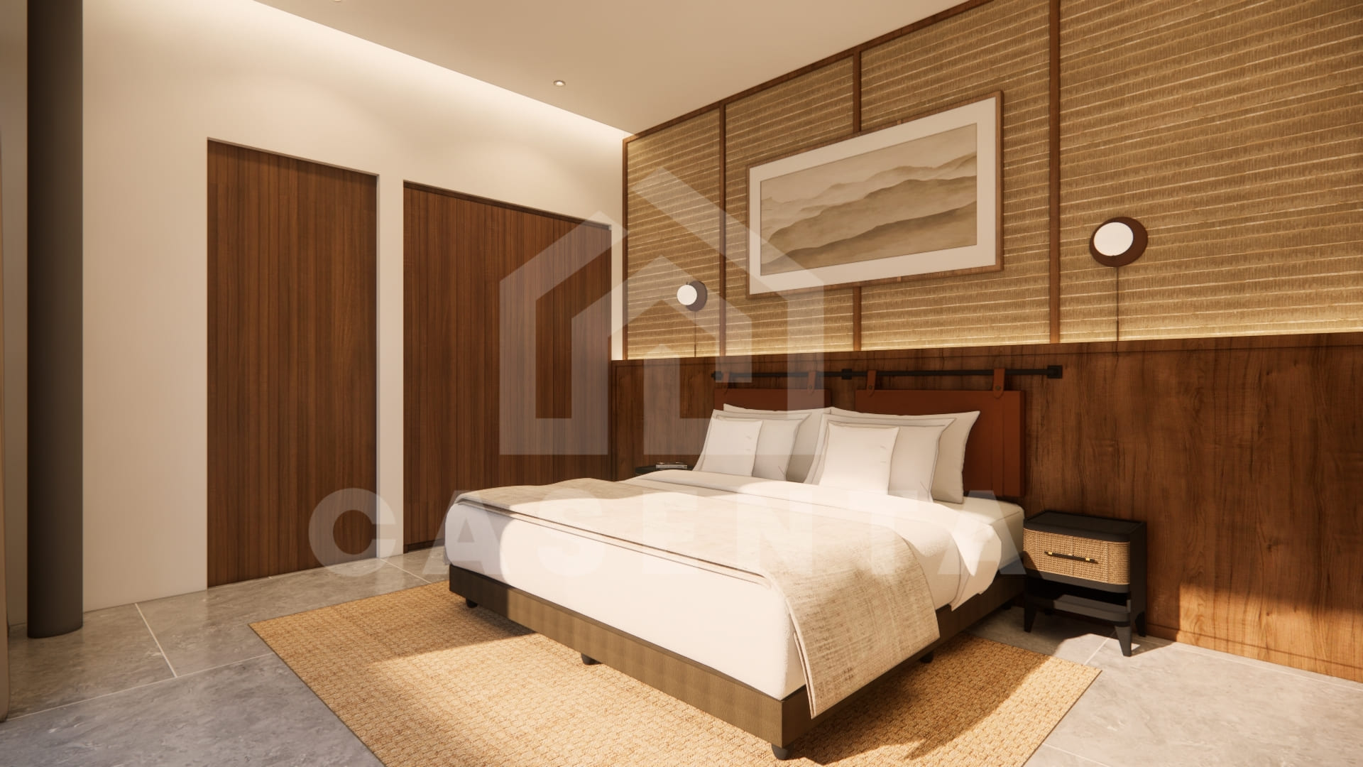 Modern bedroom interior in Jimbaran resort villa