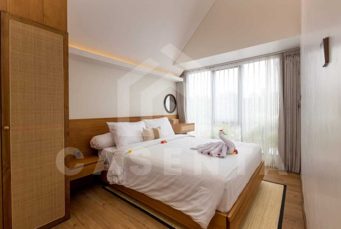 Stylish furnished bedroom in modern villa near Saba Beach