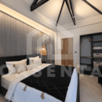 1 bedroom interior with high ceiling in Sanur villa