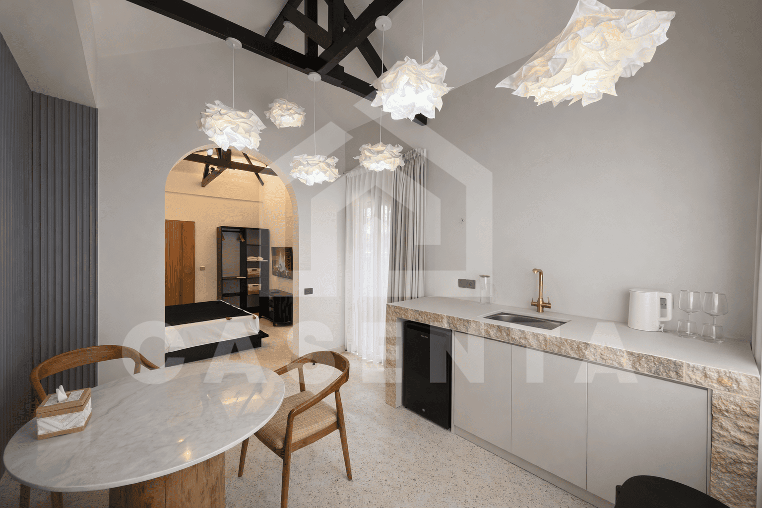 Semi equipped kitchen inside Sanur villa unit