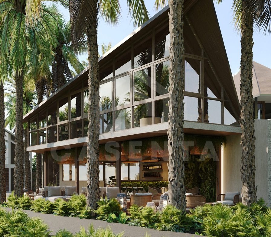 resort style restaurant in Ubud villa complex surrounded by greenery