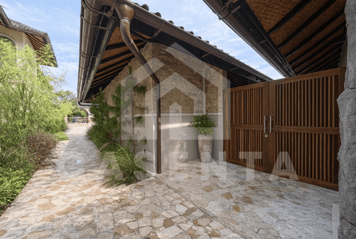 Gated entrance of leasehold Sanur villa complex