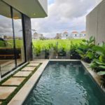 Private swimming pool with rice field view cemagi villa
