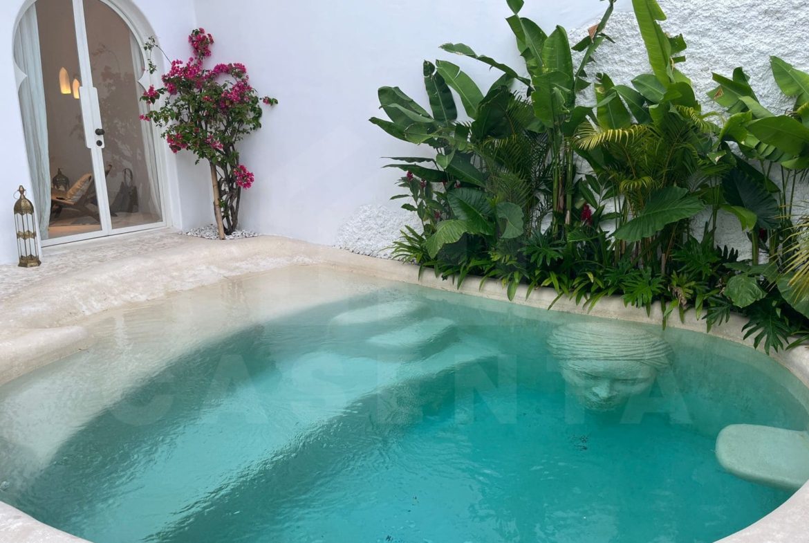 Private aesthetic swimming pool in Mediterranean seseh villa