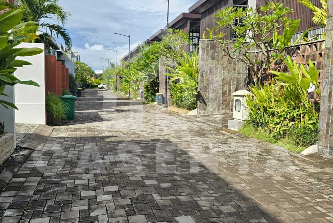 Gated complex road access near Canggu villa