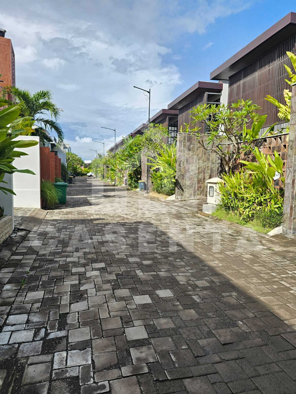 Gated complex road access near Canggu villa