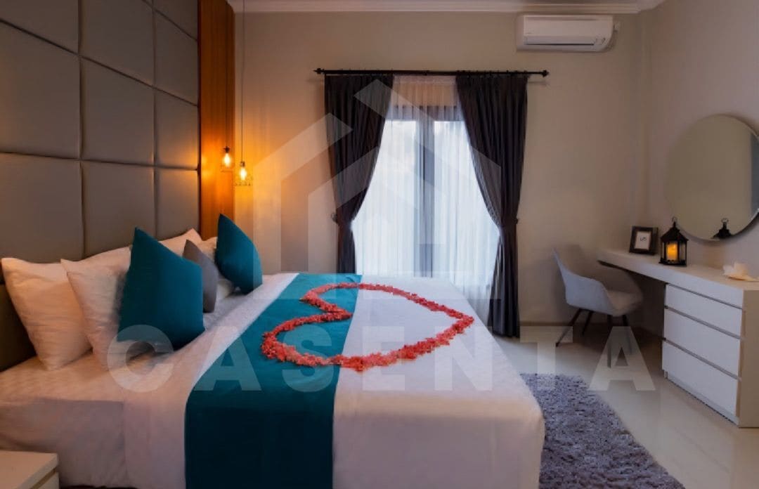 spacious bedroom in Ungasan villa with modern design and natural light