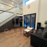 Living area with modern interior in Canggu apartment