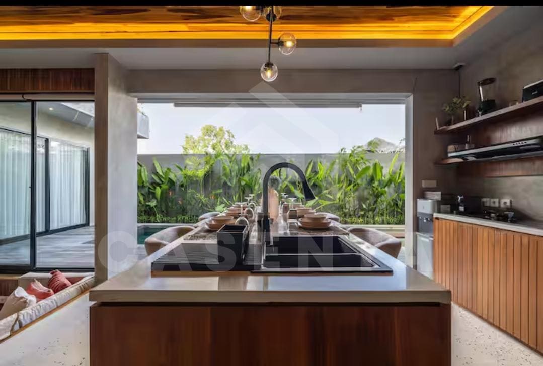 fully equipped kitchen in Bukit villa with island