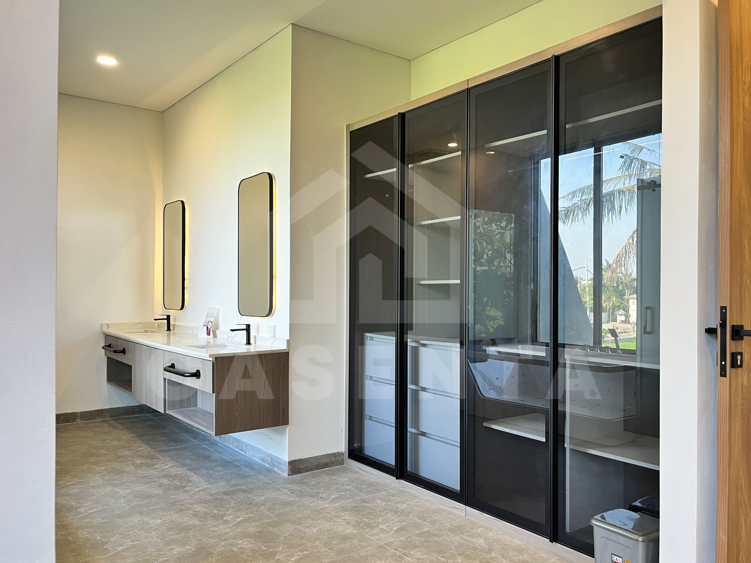 double vanity bathroom in Pererenan villa modern design