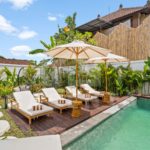 private pool with sun loungers and large garden Sayan villa