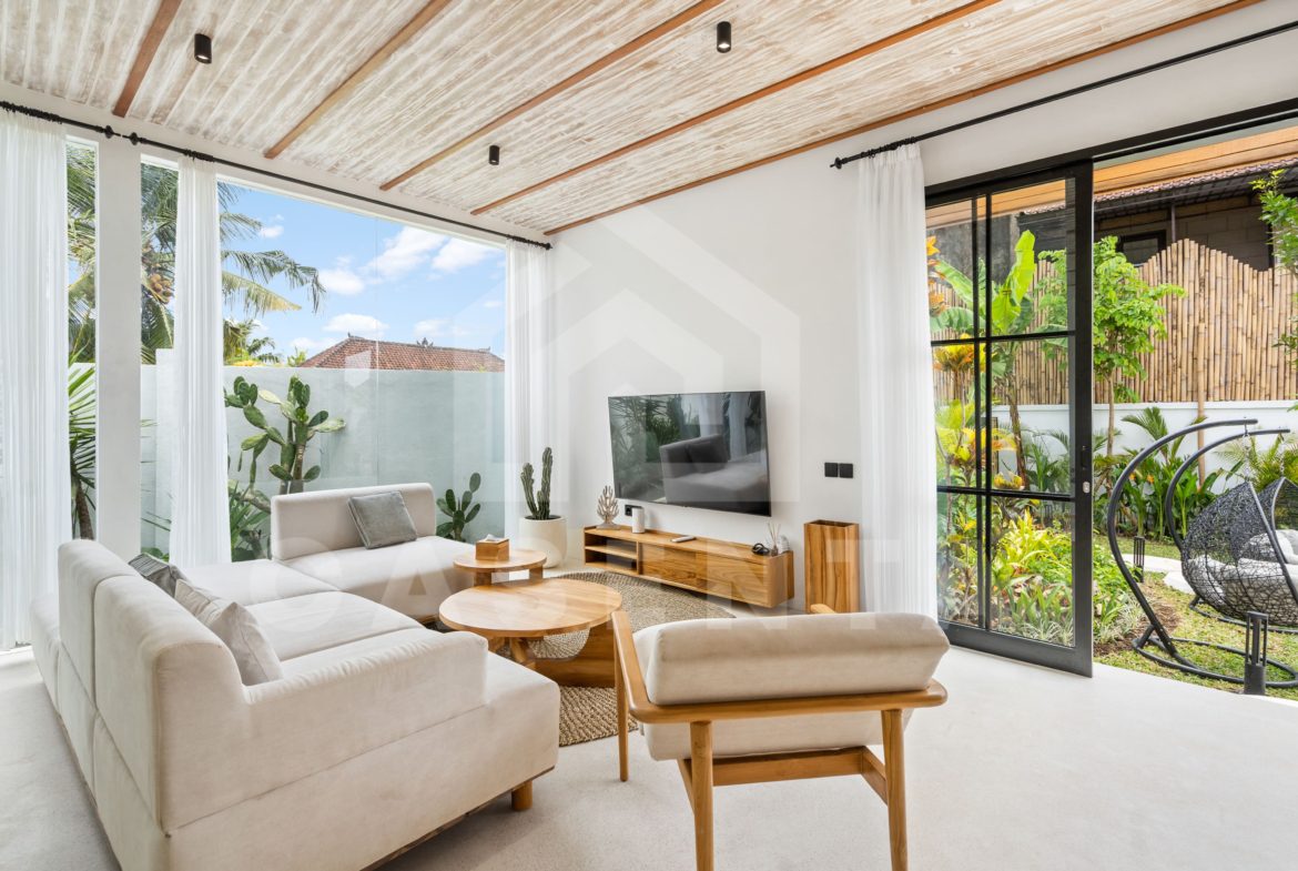 Sayan villa living room with modern tropical interior